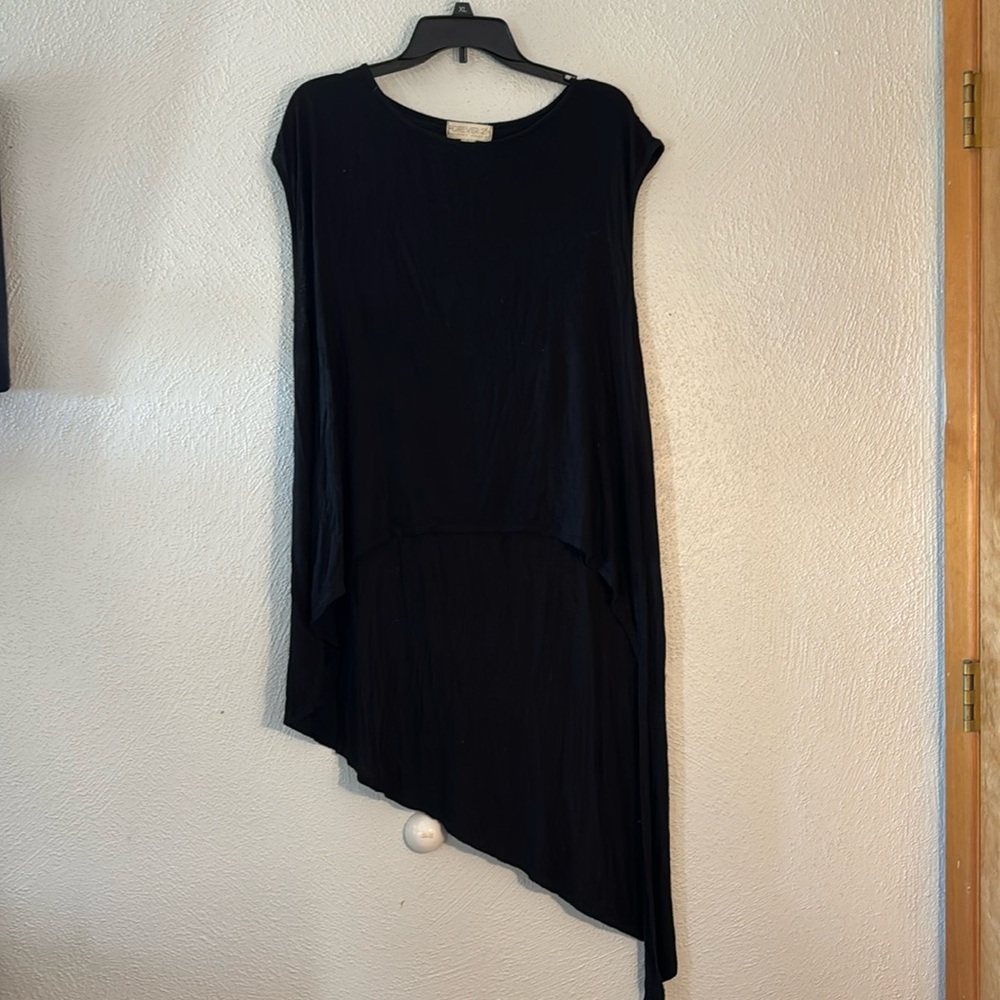 Women's tank top with high low cut, angled back cut
